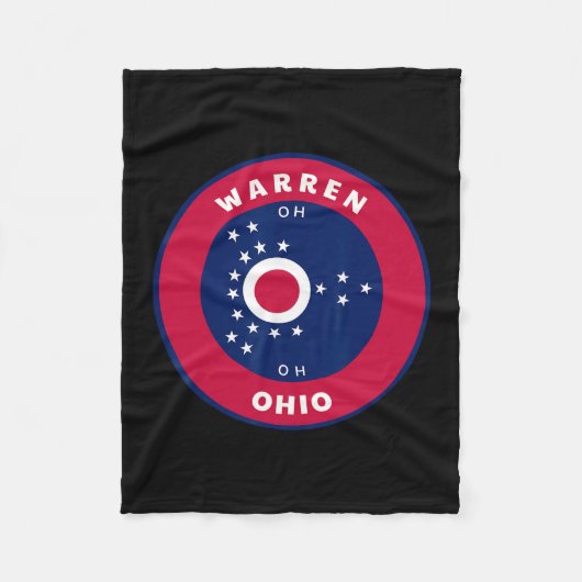 Warren Ohio Oh Flag Dge Roundlet Souvenir  Fleecedecke (Vorderseite)