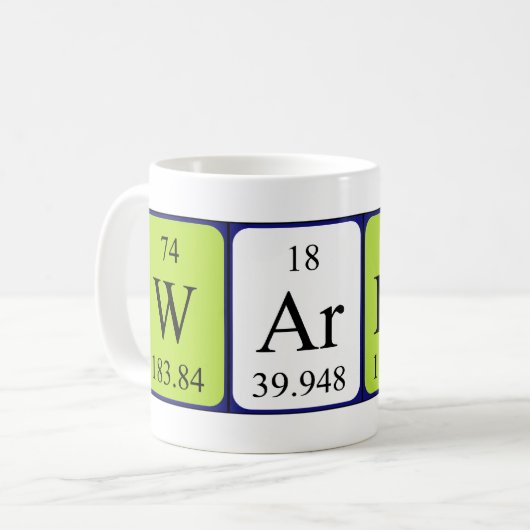 Warren Periodenname Tasse (Vorderseite Links)