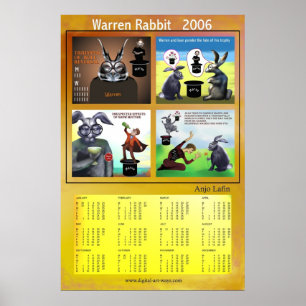 Warren Rabbit 2006 calendar by Anjo Lafin Poster