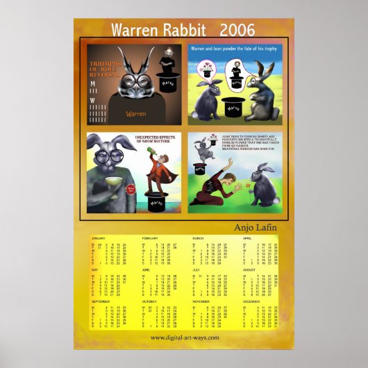 Warren Rabbit 2006 calendar by Anjo Lafin Poster (Vorne)
