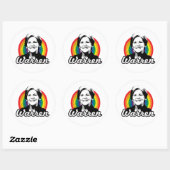 Warren Rainbow Pride Runder Aufkleber (Blatt)