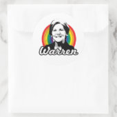 Warren Rainbow Pride Runder Aufkleber (Tasche)