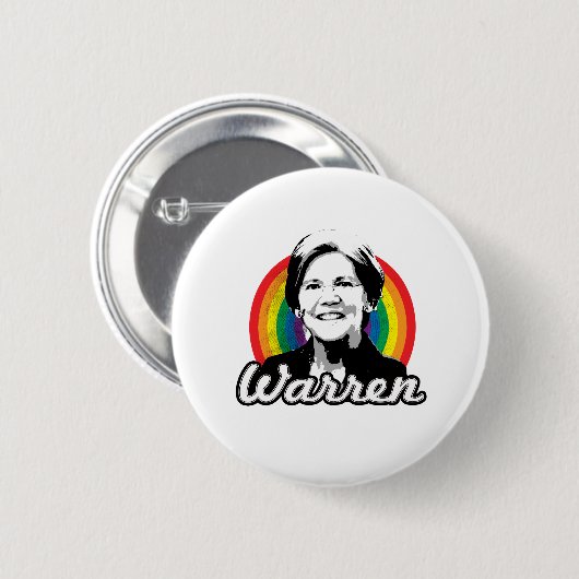 Warren-Regenbogen-Pride Button (Vorne & Hinten)