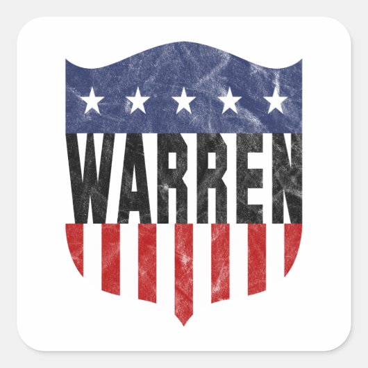 WARREN US Flagge Quadratischer Aufkleber (Vorderseite)