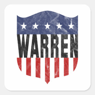 WARREN US Flagge Quadratischer Aufkleber