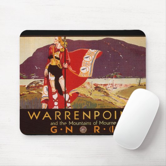 Warrenpoint irisches Bahnplakat Mousepad (Mit Mouse)