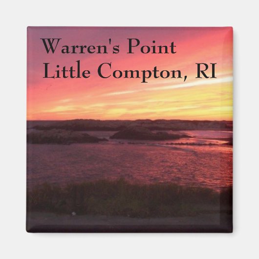 Warrens Point Beach Sunset, Little Compton, RI Magnet (Vorne)