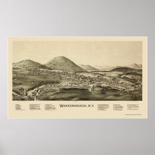 Warrensburg, NY Panorama Karte - 1891 Poster