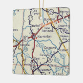 Warrenton VA Vintag Map Keramikornament (Links)