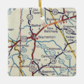 Warrenton VA Vintag Map Keramikornament (Vorderseite)