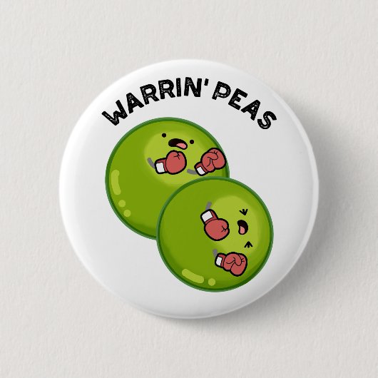 Warrin Peace Funny Pea Pun Button (Vorderseite)