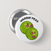 Warrin Peace Funny Pea Pun Button (Vorne & Hinten)