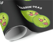 Warrin Peace Funny Pea Pun Dark BG Geschenkpapier (Rolleneckpunkt)