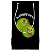 Warrin Peace Funny Pea Pun Dark BG Kleine Geschenktüte (Vorderseite)