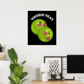Warrin Peace Funny Pea Pun Dark BG Poster (Heimbüro)