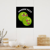 Warrin Peace Funny Pea Pun Dark BG Poster (Küche)