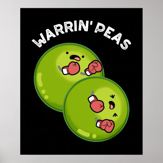 Warrin Peace Funny Pea Pun Dark BG Poster (Vorne)