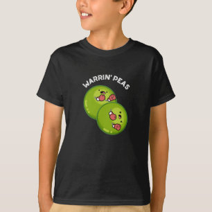 Warrin Peace Funny Pea Pun Dark BG T-Shirt