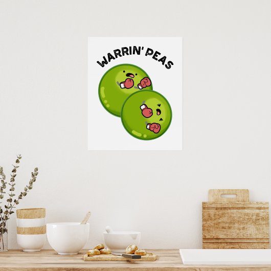 Warrin Peace Funny Pea Pun Poster (Küche)