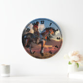 Warrior and War Horse Große Wanduhr (Zuhause)