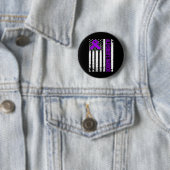 Warrior Awareness - Usa Flag Purple Ribbon Button (Beispiel)