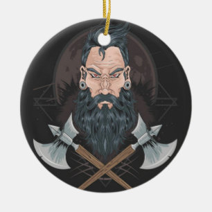 WARRIOR BEARD MEN KERAMIK ORNAMENT