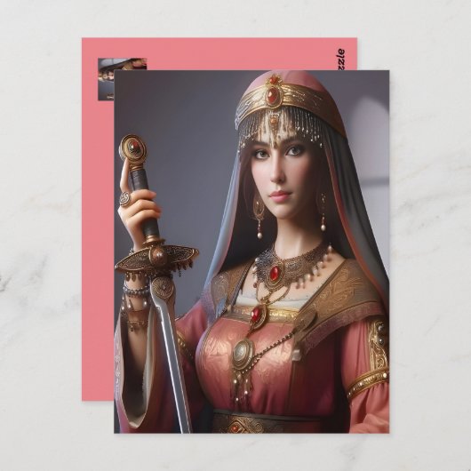 Warrior Beauty Postcard Postkarte (Vorne/Hinten)