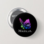 Warrior Butterfly Semicolon Suicide Prevention Awa Button (Vorne & Hinten)