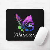 Warrior Butterfly Semicolon Suicide Prevention Awa Mousepad (Mit Mouse)