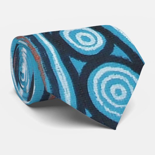 Warrior Camp Aborigine Art Krawatte (Gerollt)