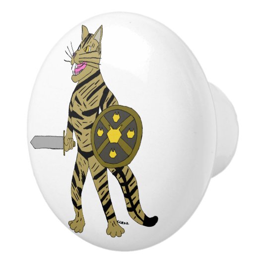 Warrior Cat Keramikknauf (Rechts)