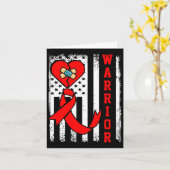Warrior Chd Herzerkrankungen Bewusstsein Red Ribbo Karte (Gelbe Blume)