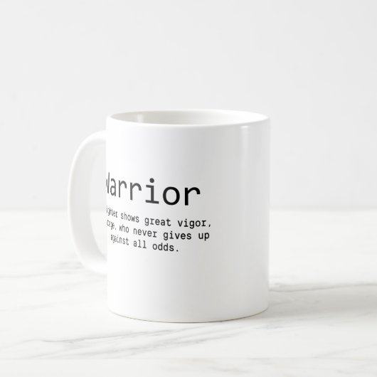 Warrior Coffee Tasse, Individuelle Name Warrior Ta Kaffeetasse (Vorderseite Links)