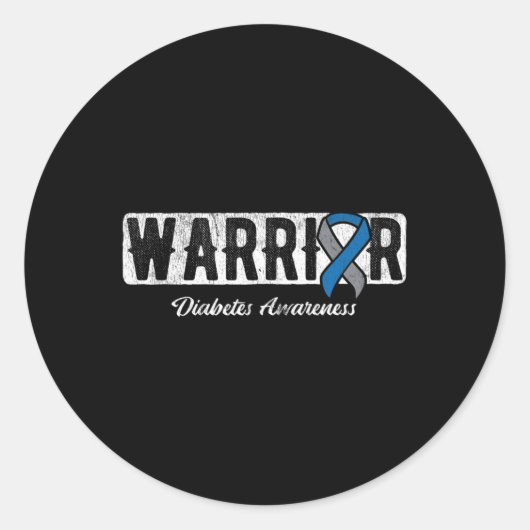 Warrior Diabetes-Bewusstsein Runder Aufkleber (Vorderseite)