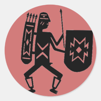 Warrior dot runder aufkleber
