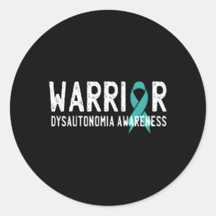 Warrior Dysautonomia Bewusstsein Türkisfarben Mult Runder Aufkleber