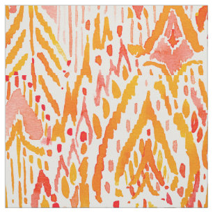 WARRIOR FIRE Boho Chic Ikat Tribal Wasserfarbe Stoff