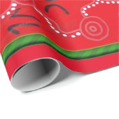 Warrior Full Aborigine Christmas Wrapping Paper Geschenkpapier (Rolleneckpunkt)