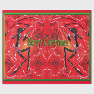 Warrior Full Aborigine Weihnachtswrapping Paper Geschenkpapier