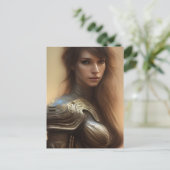 Warrior Goddess AI generierte Kunst Postkarte (Stehend Vorderseite)