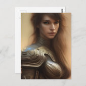 Warrior Goddess AI generierte Kunst Postkarte (Vorne/Hinten)