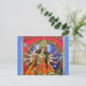 Warrior Goddess Durga Shakti Postkarte (Stehend Vorderseite)