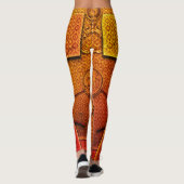 Warrior Gold & Red Ombre Muster Leggings (Rückseite)