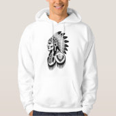 Warrior Headdress Line Art Hoodie (Vorderseite)