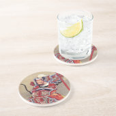 Warrior, Hokusai japanische Kunst Getränkeuntersetzer (Seite)