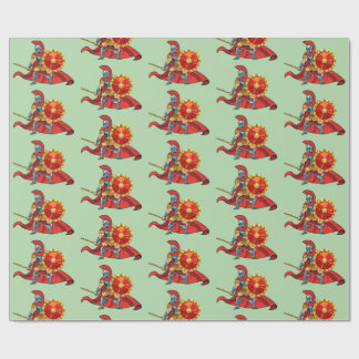 warrior holding spear and shield geschenkpapier