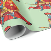 warrior holding spear and shield geschenkpapier (Rolleneckpunkt)