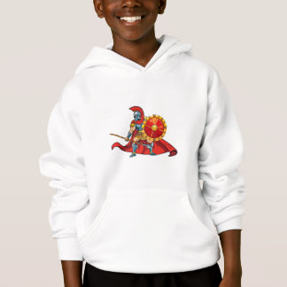 warrior holding spear and shield hoodie