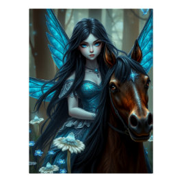 Warrior Horse Fairy Fantasy Art Poster
