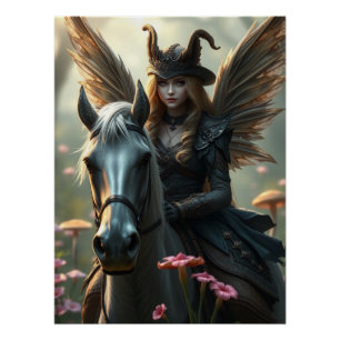 Warrior Horse Fairy Fantasy Art Poster